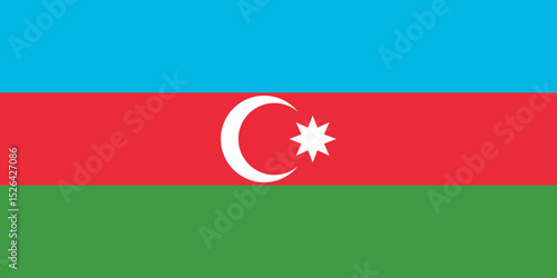 Azerbaijan flag vector. Symbol of Azerbaijan. Colors and proportion correctly