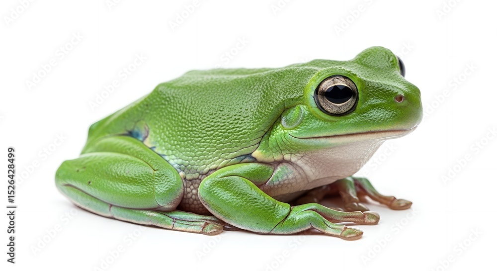 Naklejka premium green frog on white background