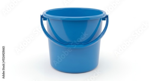 blue plastic bucket isolated on white background