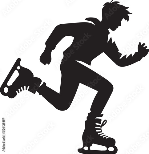 Silhouette of Winter Skater: Capturing the grace and momentum of a figure skater