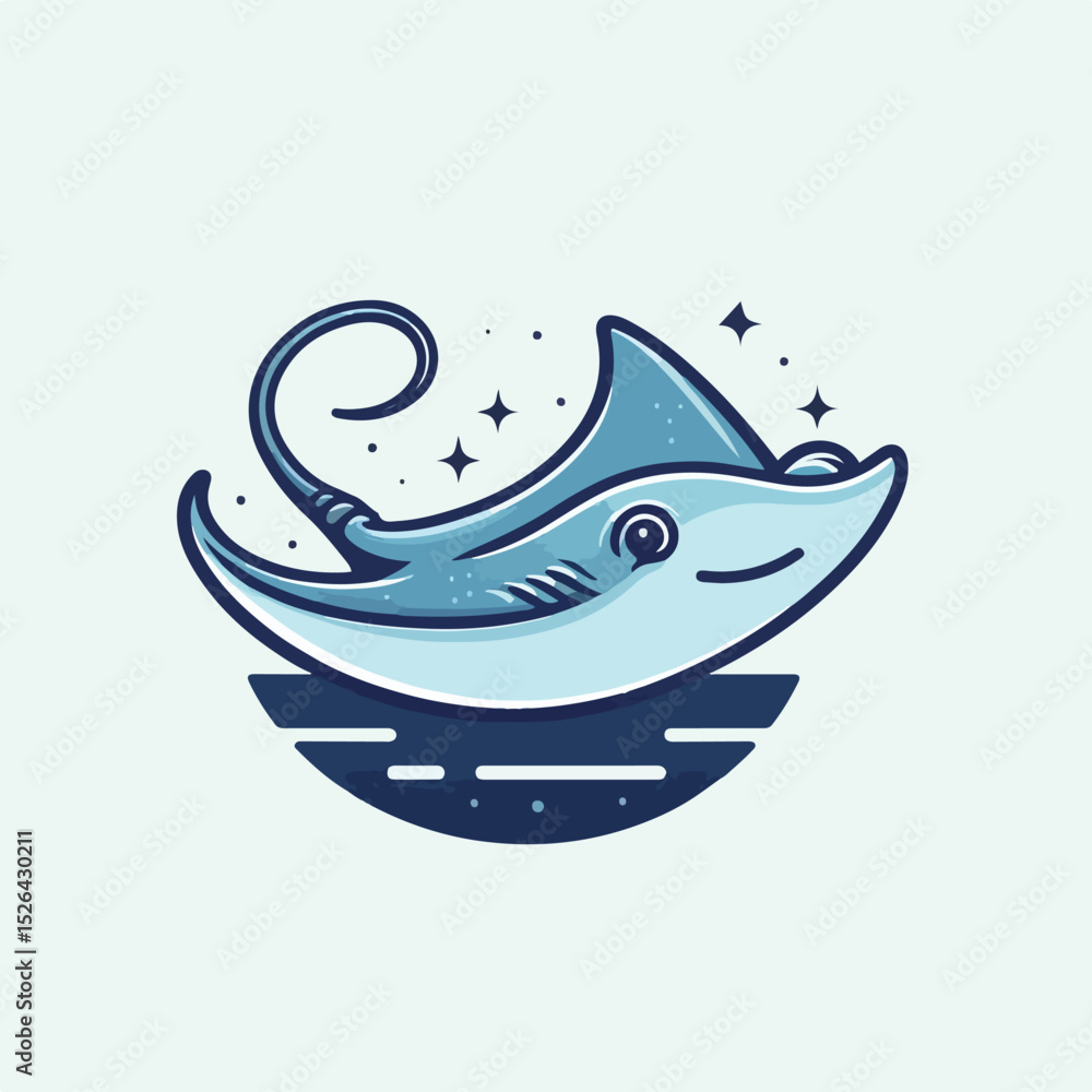 Naklejka premium stingray fish vector image