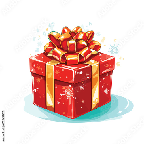 Festive Merry Christmas Gift Design - Holiday Season Greeting Card Vector Illustration