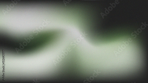 Abstract blurred green and white gradient textured background with grainy effects