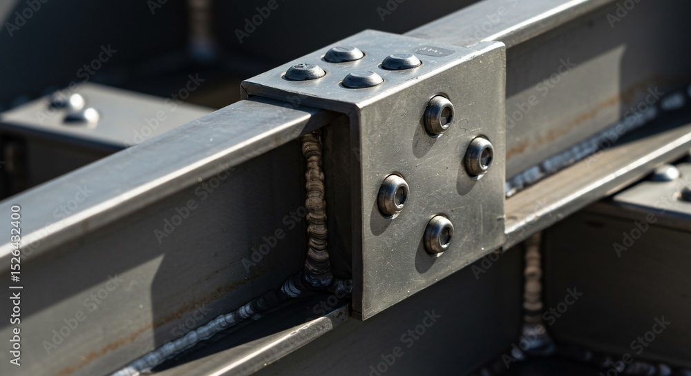 Obraz premium Steel beam bolted connector robust structure