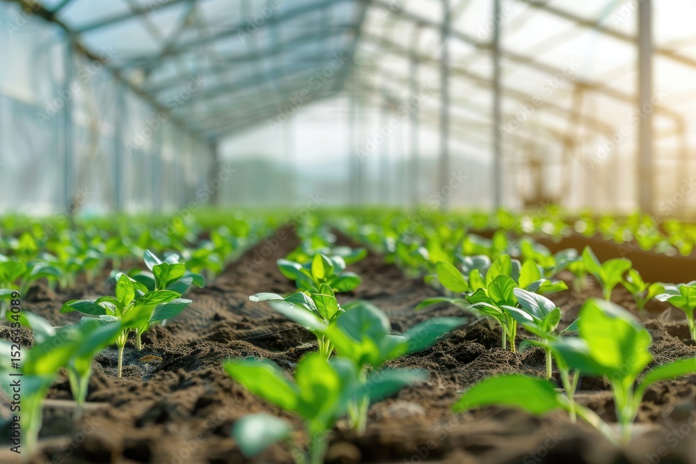 High Resolution of Plants Being Planted in Greenhouse High Resolution of Plants Being Planted in Greenhouse