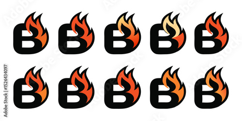 Creative letter b fire logo design a fiery brand icon for businesses