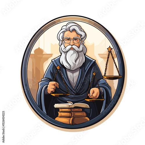 Professional Judge Icon Design Vector Illustration for Law and Justice Concepts