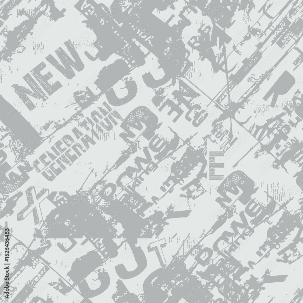 Fototapeta premium Sport seamless abstract pattern. Grunge urban repeated backdrop for textile, wrapping paper. Lines elements, brushe stroke.