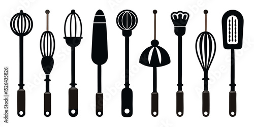 A flatlay design featuring a collection of vintage handheld beaters