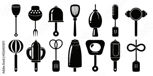 A flatlay graphic design featuring a collection of vintage handheld beaters