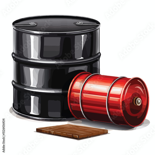Professional Vector Illustration of Oil Barrel and Icon for Industrial and Energy Concepts