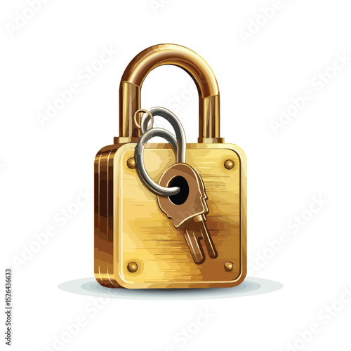 Secure Padlock and Key Vector Illustration for Professional Security Solutions