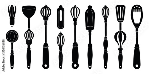 Flatlay design featuring a collection of vintage handheld beaters in a colorful style