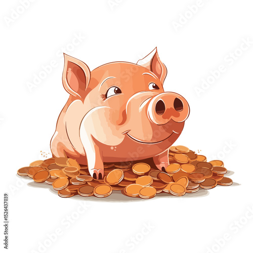 Piggy Money Savings Symbol Vector Illustration for Financial Concepts