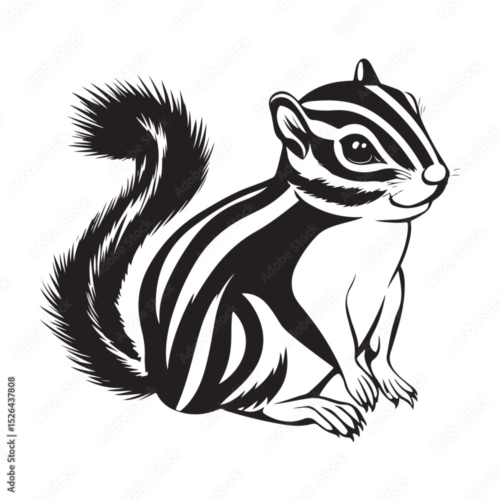 Obraz premium Siberian chipmunk is standing on the ground