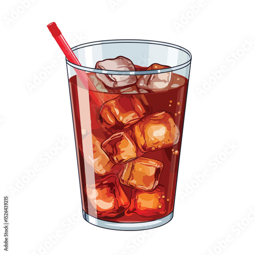 Refreshing soda cup beverage vector illustration on white background for design projects