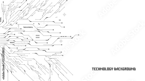 Black circuit diagram on white background. High-tech circuit board connection system.Central Computer Processors CPU concept. technology on white background.	