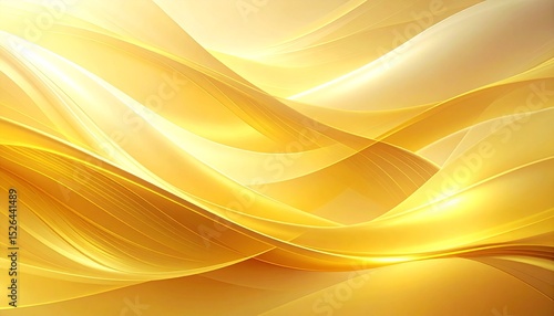 ゴールドとイエローの流れるような抽象背景Abstract golden flowing background with soft gradient curves