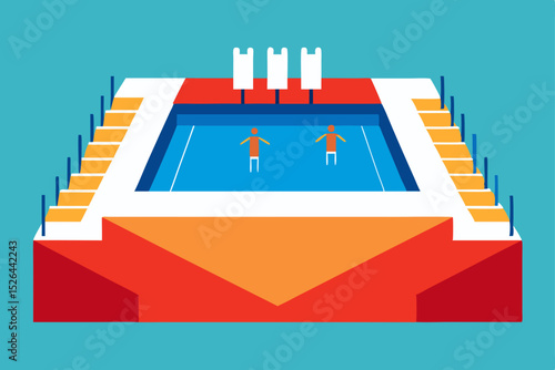 Water Polo Match Aquatic Competition Illustration