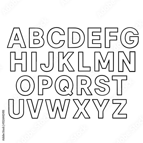 Stencil Alphabet A to Z Printable Svg Png