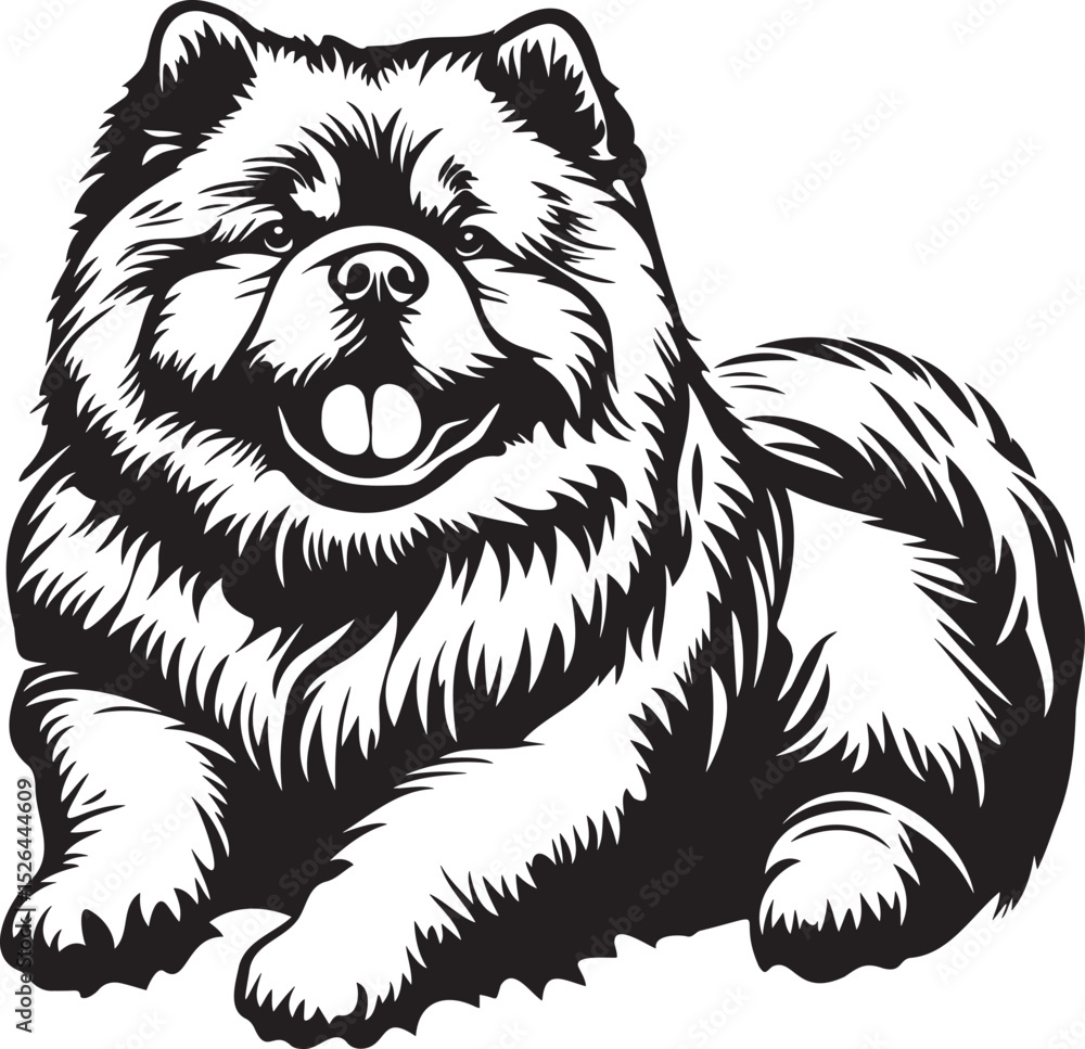 Obraz premium vector illustration of a Chow Chow dog