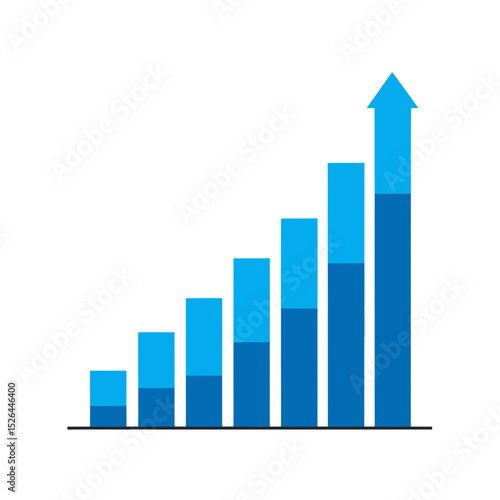 Ascending blue bar chart graph on transparent background, concept for business growth presentation Free Download Ascending blue bar chart graph on transparent background, concept for business growth presentation - GFXLoad