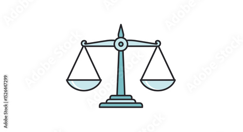 Simple illustration of scales of justice, concept for legal, law, balance, fairness, equity and justice