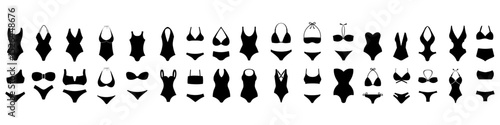 Swimsuit icon vector set. Leotard illustration sign collection. Swimming suit symbol or logo.