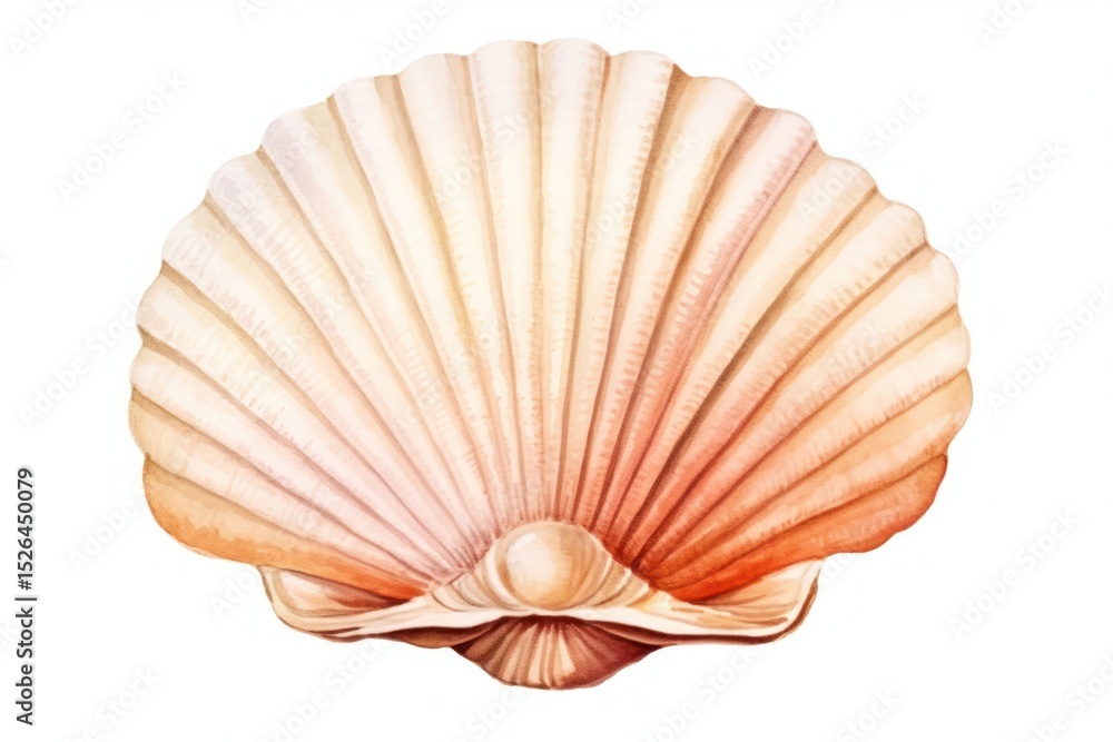 Fototapeta premium Seashell clam white background invertebrate.