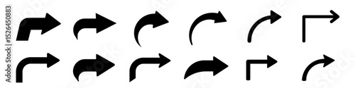 Arrow turn icon. Turn icon.