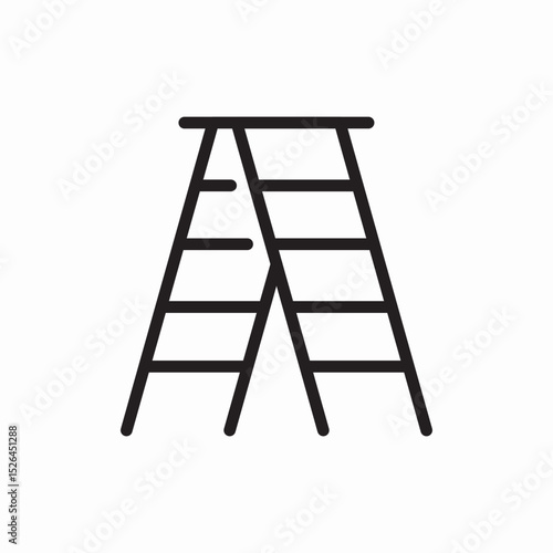 Step ladder climbing tool icon vector sign
