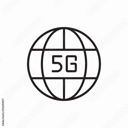 fifth generation network icon vector sign