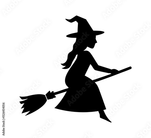 Baba jaga czarownica na miotle 