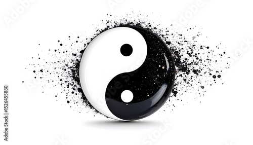 Yin and yang symbol, black and white