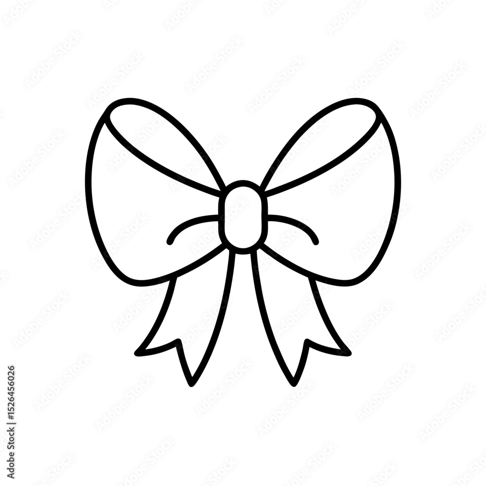 Festive Bow Ribbon Icon Vector Illustration Festive Bow Ribbon Icon Vector Illustration