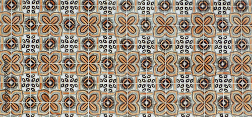 Lisbon tiles. Portuguese tiles background, pattern. Colorful vintage ceramic tiles wall decoration