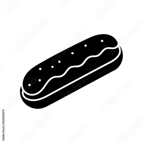 Eclair Icon Vector in Flat Minimal Style