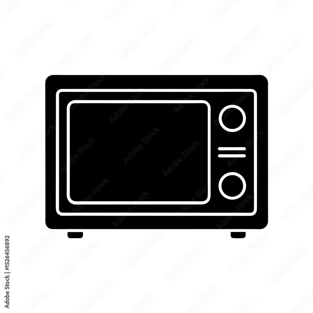 Microwave Icon in Flat Vector Illustration Microwave Icon in Flat Vector Illustration