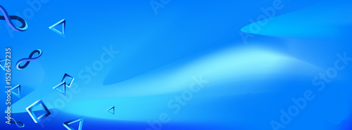 blue background geometric volumetric shapes