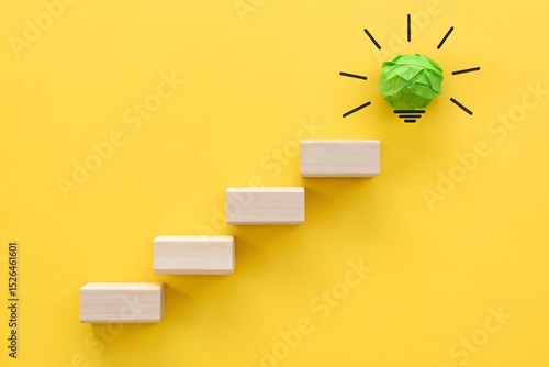Steps to Innovation – Growth and Creative Breakthrough, Business, Conceptual, Strategy, Motivation, Abstract, wooden block