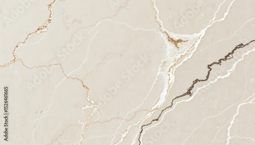 Beige marble with delicate veining in white, gold, and dark brown creates an elegant, natural pattern