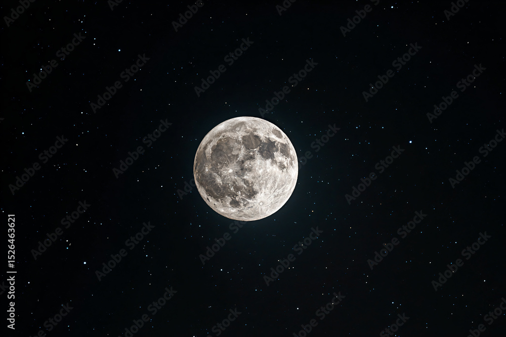 Fototapeta premium a full moon is seen in the night sky