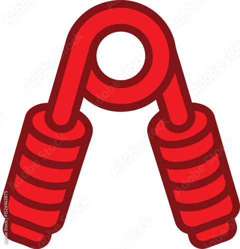 Red hand grip vector art illustration