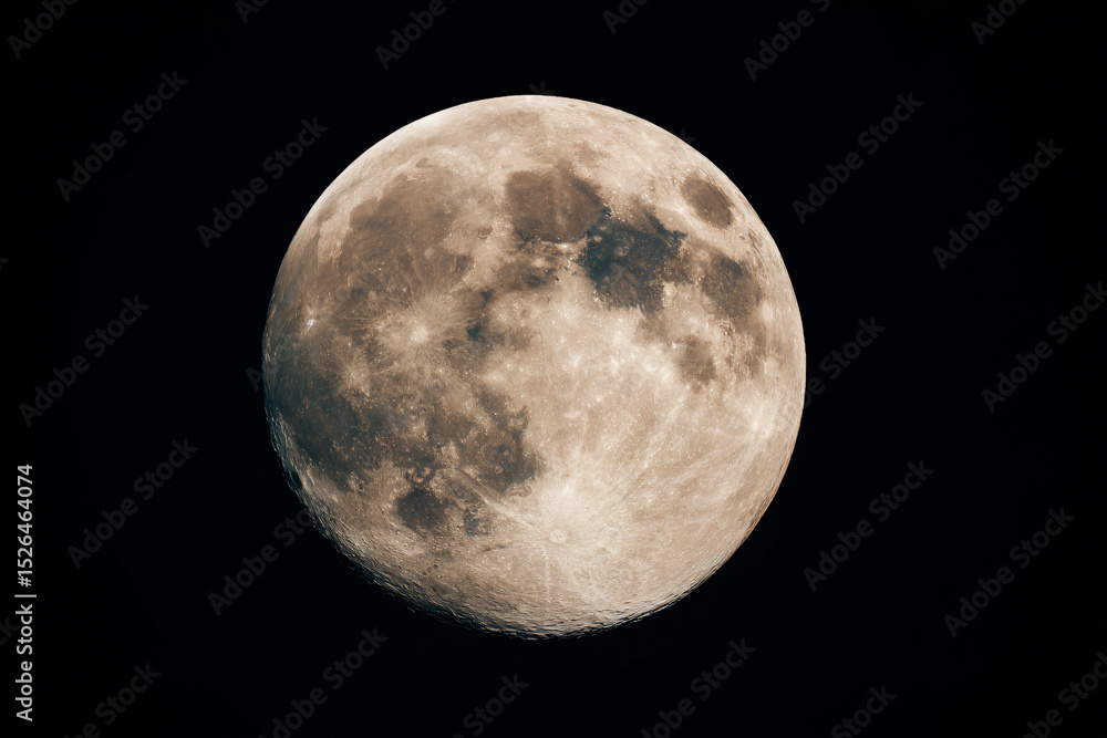 Fototapeta premium a full moon is seen in the dark sky