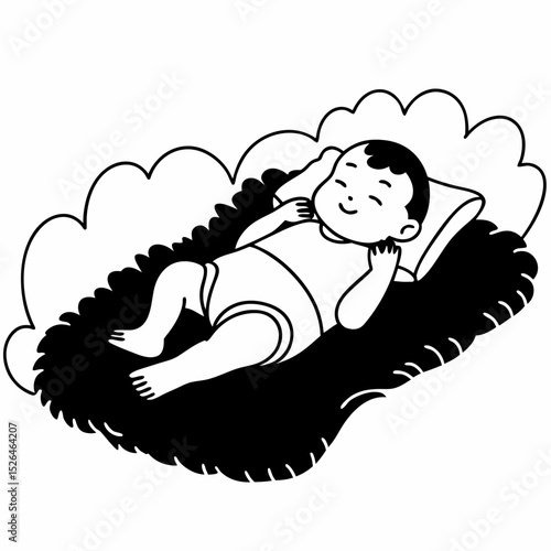 Vector cute Baby is lazing around