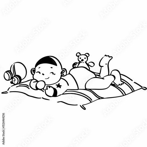 Vector cute Baby is lazing around