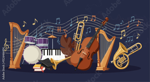 musical instruments vector illustration