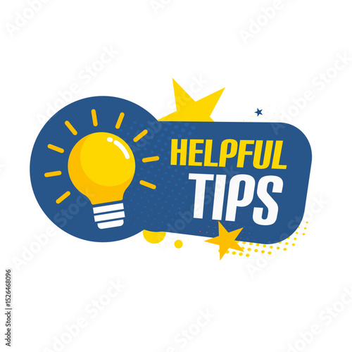 Tableau sur toile helpful tips — colorful vector sticker, label, badge vector illustration