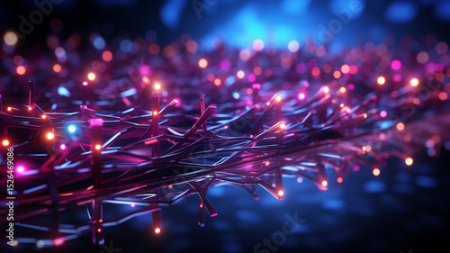 3d rendering of purple and blue abstract geometric
