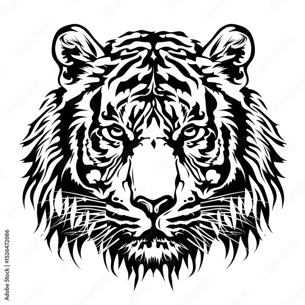 Fototapeta premium Tiger wildlife stencil panther.